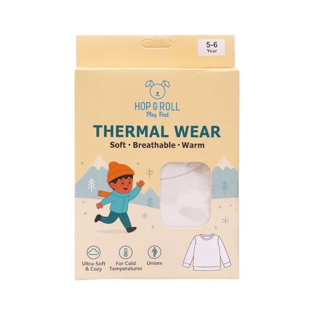 HOP & ROLL THERMAL TOP OFF WHITE 5-6Y 1PC