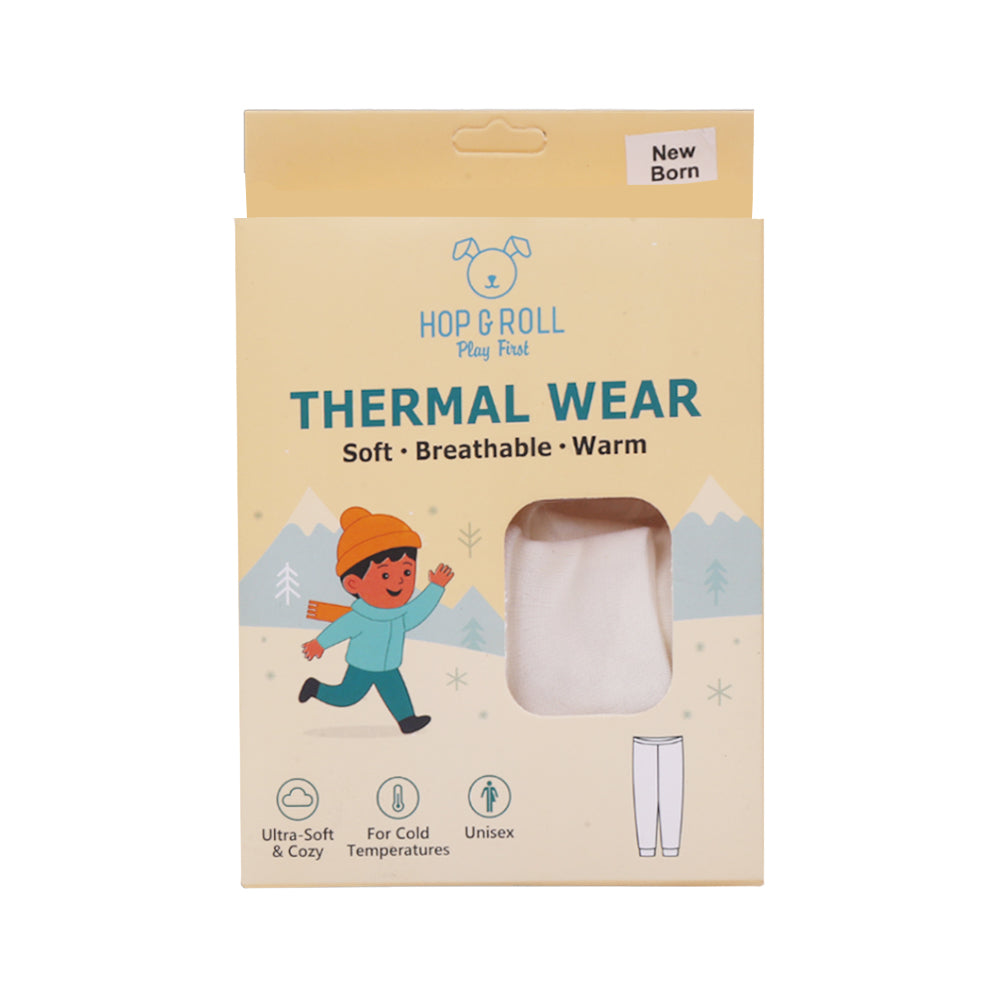HOP & ROLL THERMAL PAJAMA OFF WHITE N.B 1PC