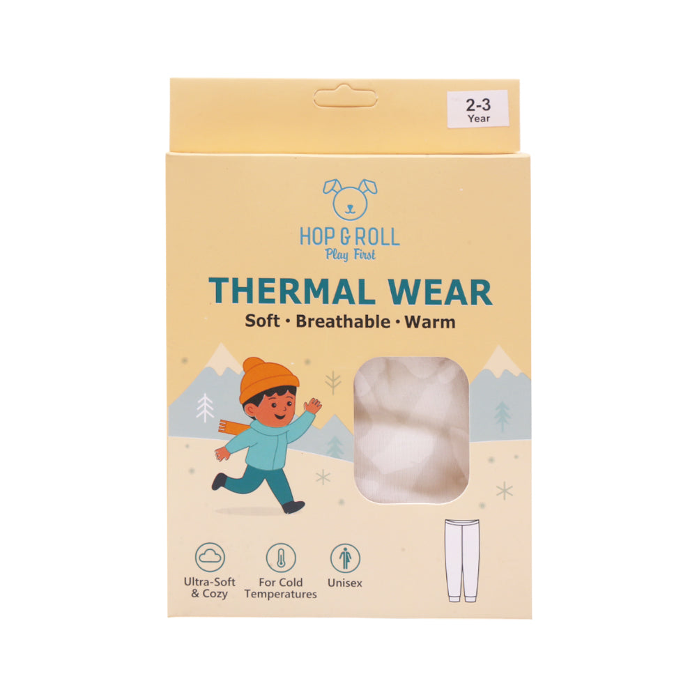 HOP & ROLL THERMAL PAJAMA OFF WHITE 2-3Y 1PC