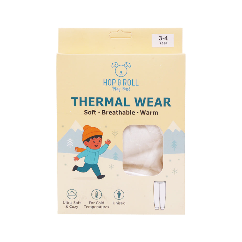 HOP & ROLL THERMAL PAJAMA OFF WHITE 3-4Y 1PC