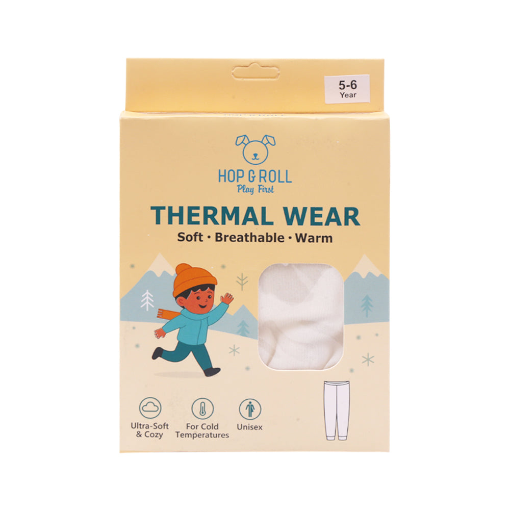 HOP & ROLL THERMAL PAJAMA OFF WHITE 5-6Y 1PC