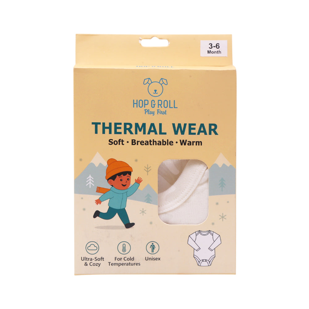 HOP & ROLL THERMAL BODY SUIT OFF WHITE 3-6M 1PC