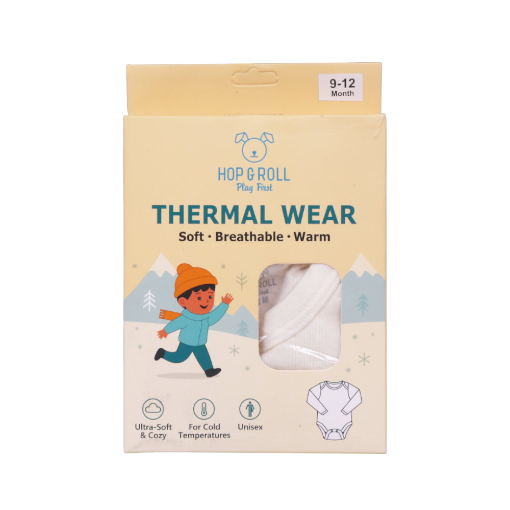 HOP & ROLL THERMAL BODY SUIT OFF WHITE 9-12M 1PC