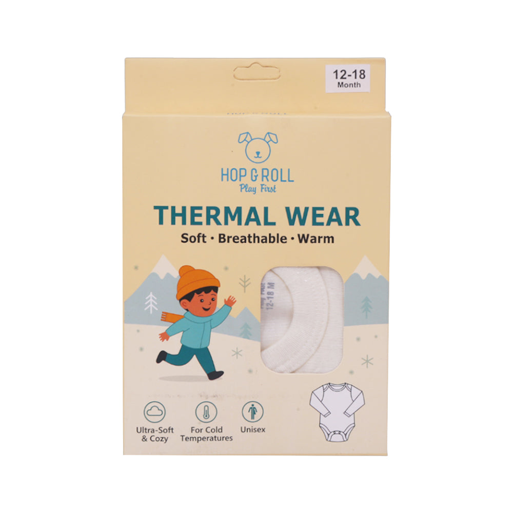 HOP & ROLL THERMAL BODY SUIT OFF WHITE 12-18M 1PC