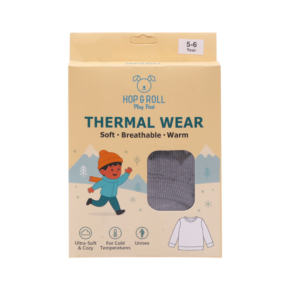 HOP & ROLL THERMAL TOP CHARCOAL 5-6Y 1PC