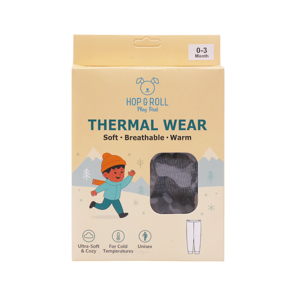 HOP & ROLL THERMAL PAJAMA CHARCOAL 0-3M 1PC