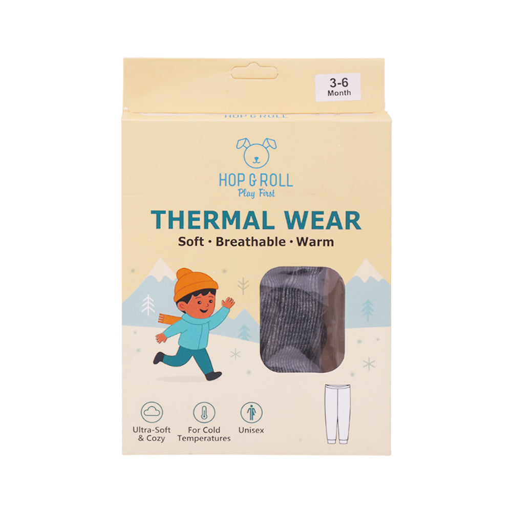 HOP & ROLL THERMAL PAJAMA CHARCOAL 3-6M 1PC