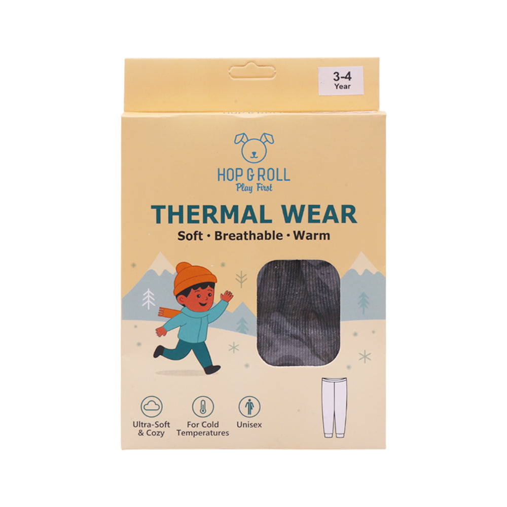 HOP & ROLL THERMAL PAJAMA CHARCOAL 3-4Y 1PC