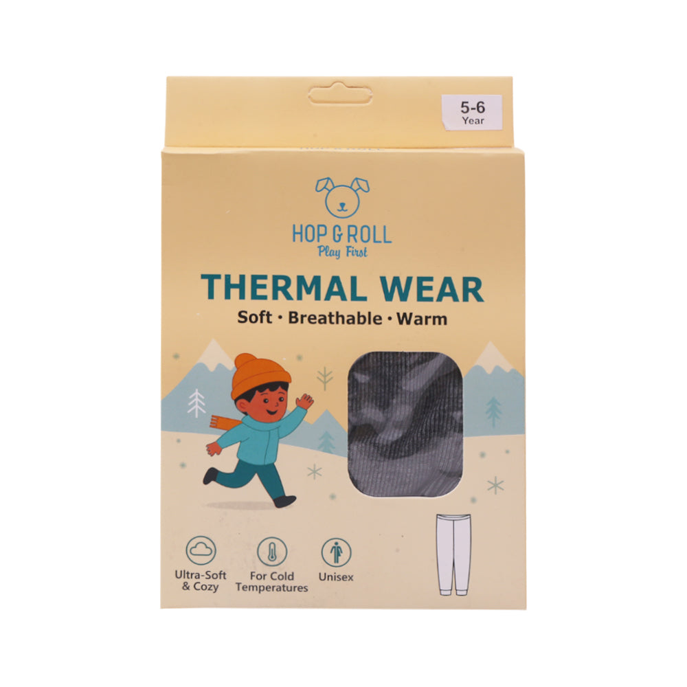 HOP & ROLL THERMAL PAJAMA CHARCOAL 5-6Y 1PC
