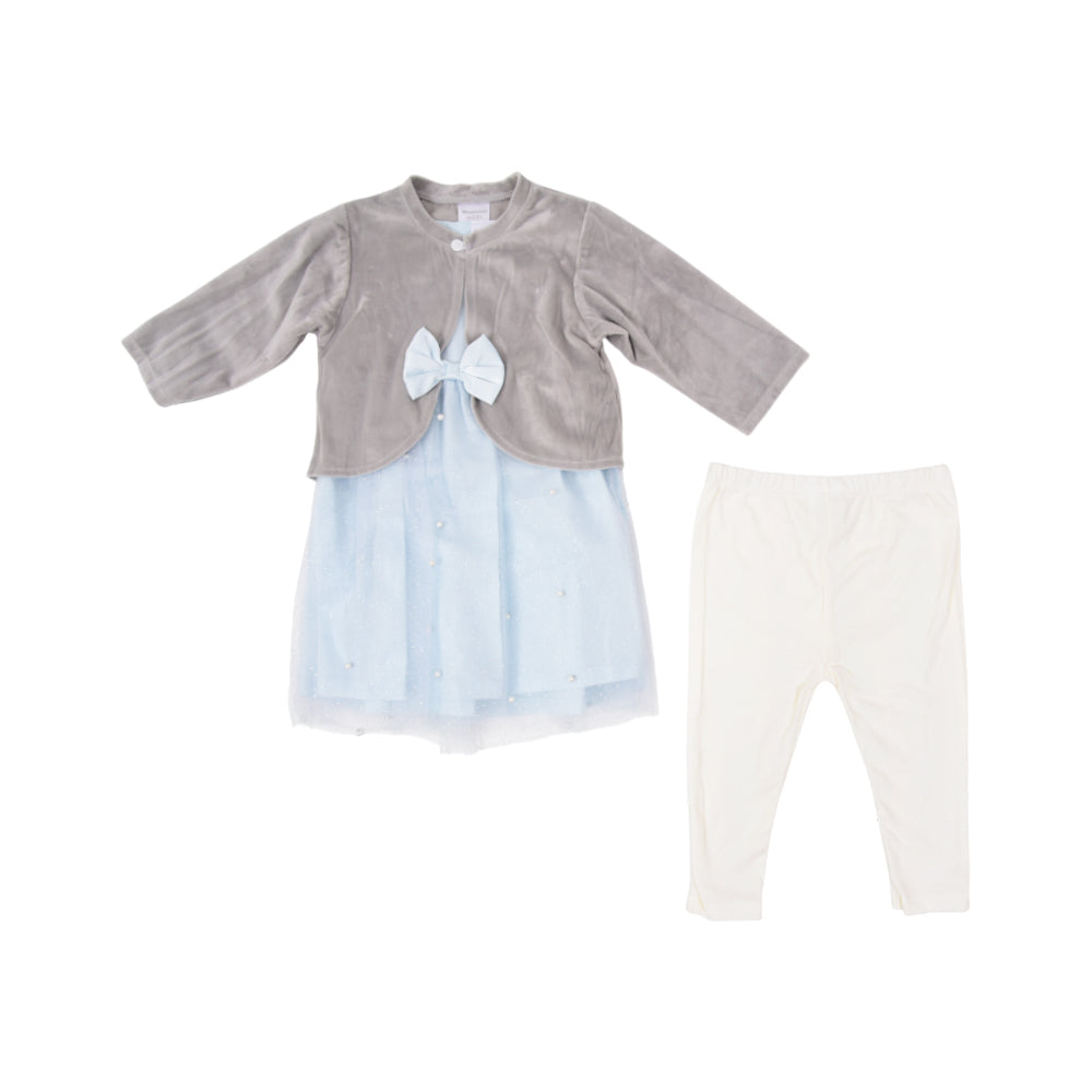 GIRLS L/S 3PC FANCY FROCK OSB IRW-25 18-24M 281-006 THAI