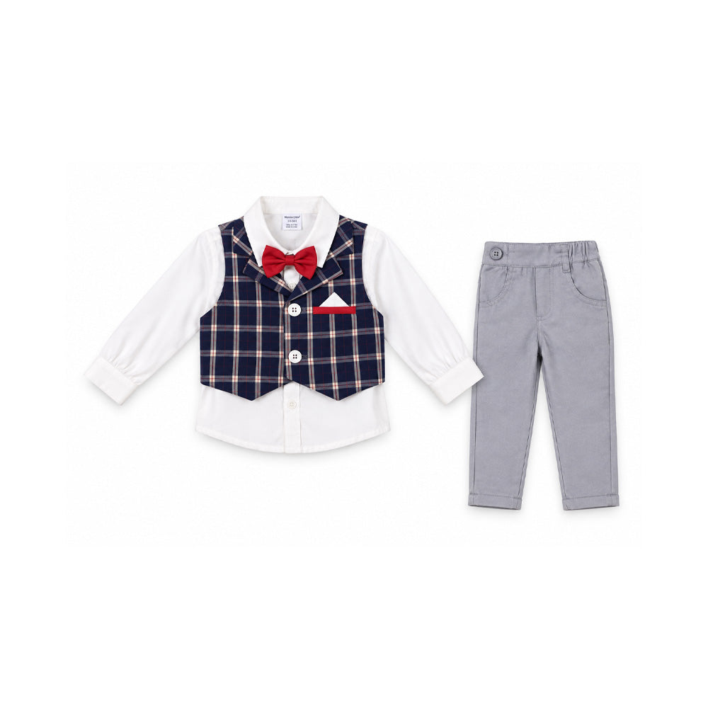 BOYS L/S 3PC PAJAMA SUIT OSB IRW-25 281-039 THAI