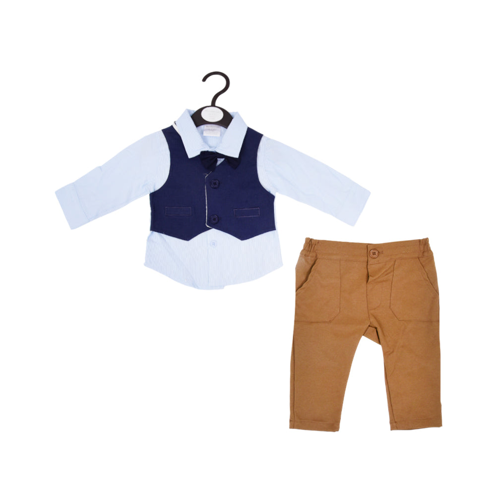 BOYS L/S 3PC PAJAMA SUIT OSB IRW-25 0-3M 281-040 THAI