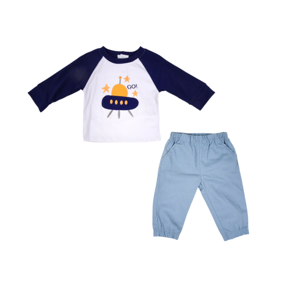 BOYS L/S 2PC PAJAMA SUIT IRW-25 0-3M 257-031 THAI