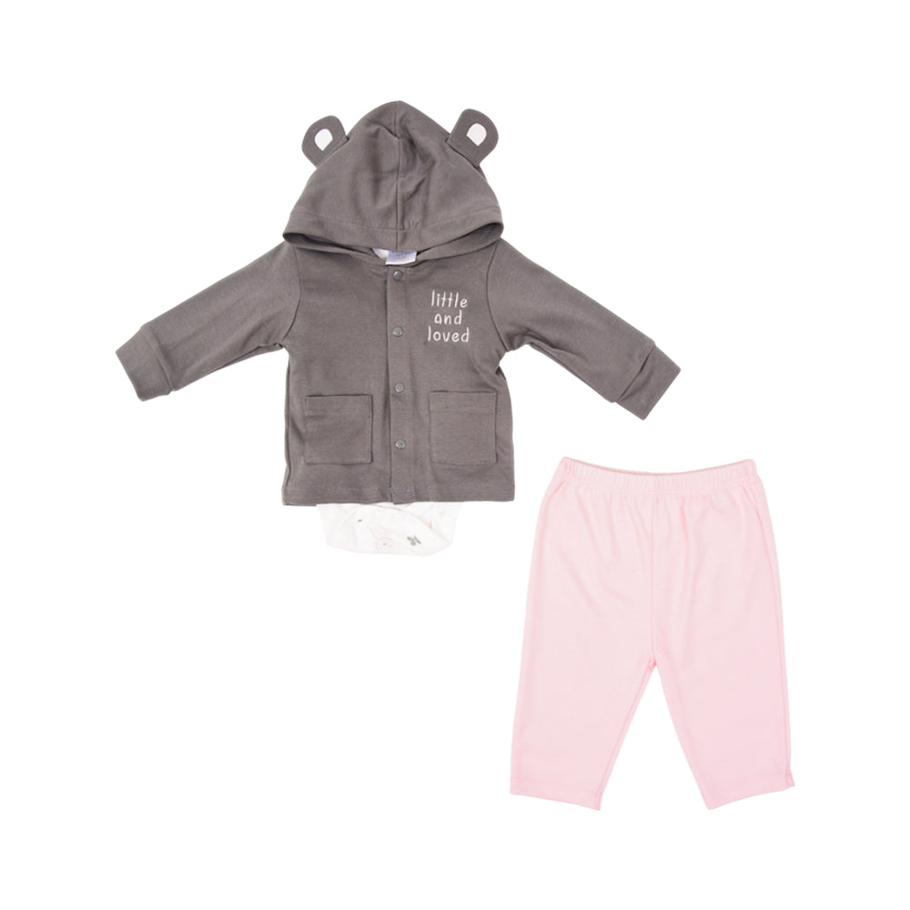 GIRLS L/S 3PC PAJAMA SUIT IRW-25 0-3M 257-090 THAI