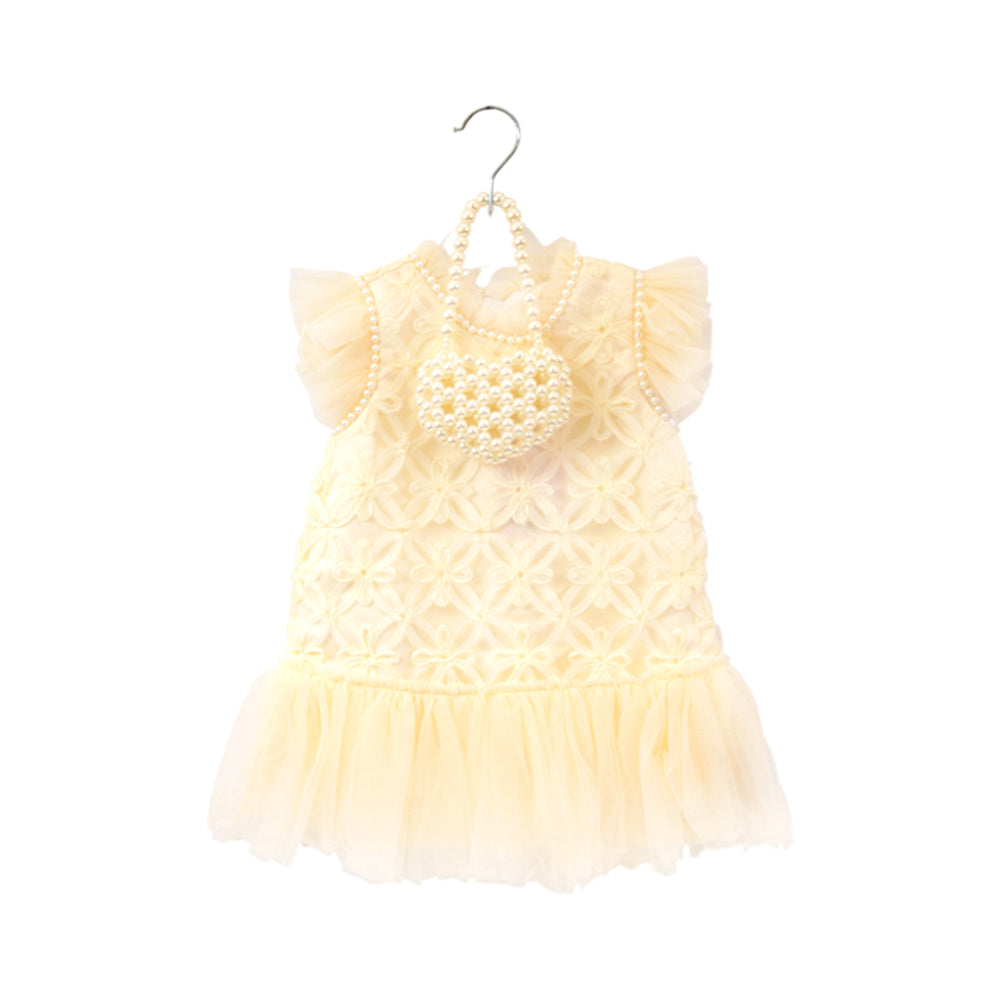 GIRLS S/L FANCY FROCK WITH PURSE IR-25 6-7YEAR VA1336
