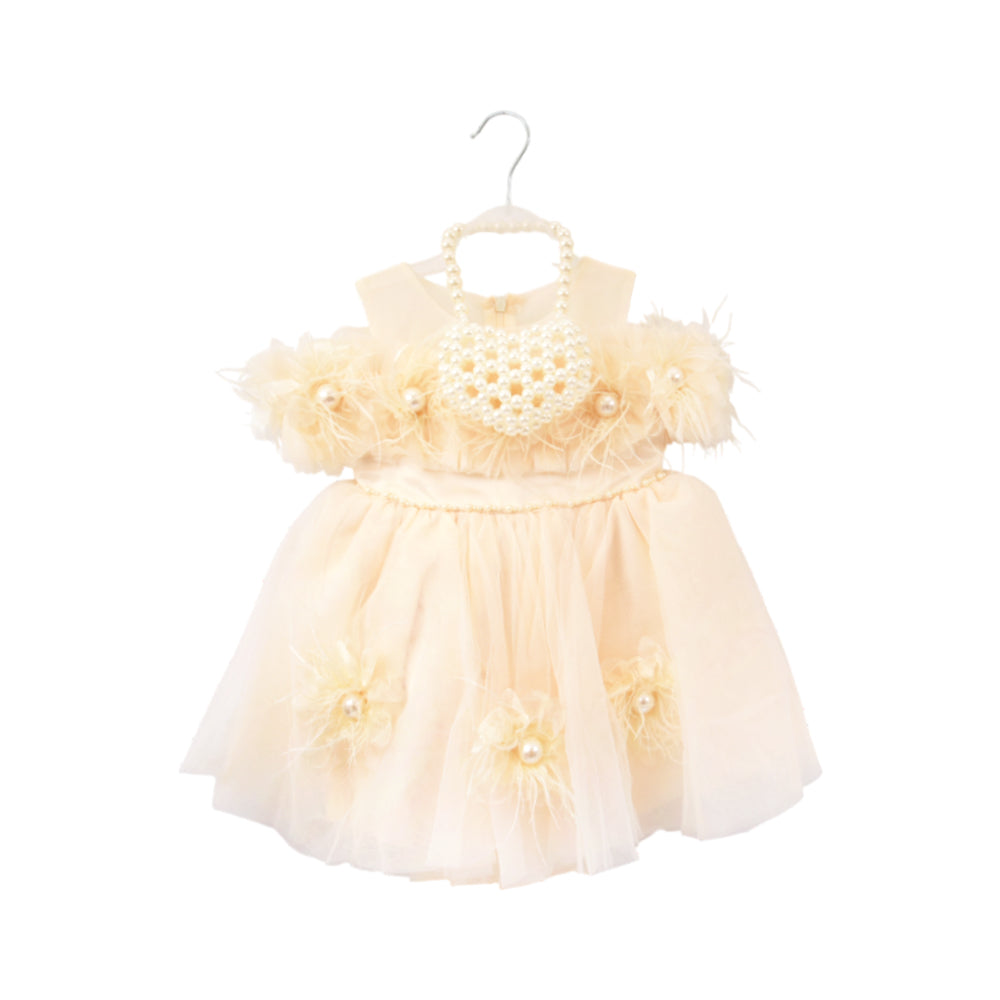 GIRLS S/L FANCY FROCK WITH PURSE IR-25 6-7YEAR SCH190