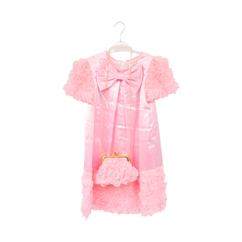 GIRLS S/L FANCY FROCK WITH PURSE IR-25 2-3YEAR VA1335