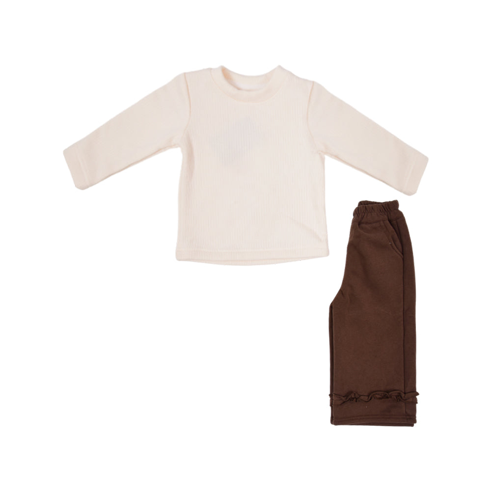 GIRLS L/S 2PC FLEECE PAJAMA SUIT NZW-25 12-18 M 0106