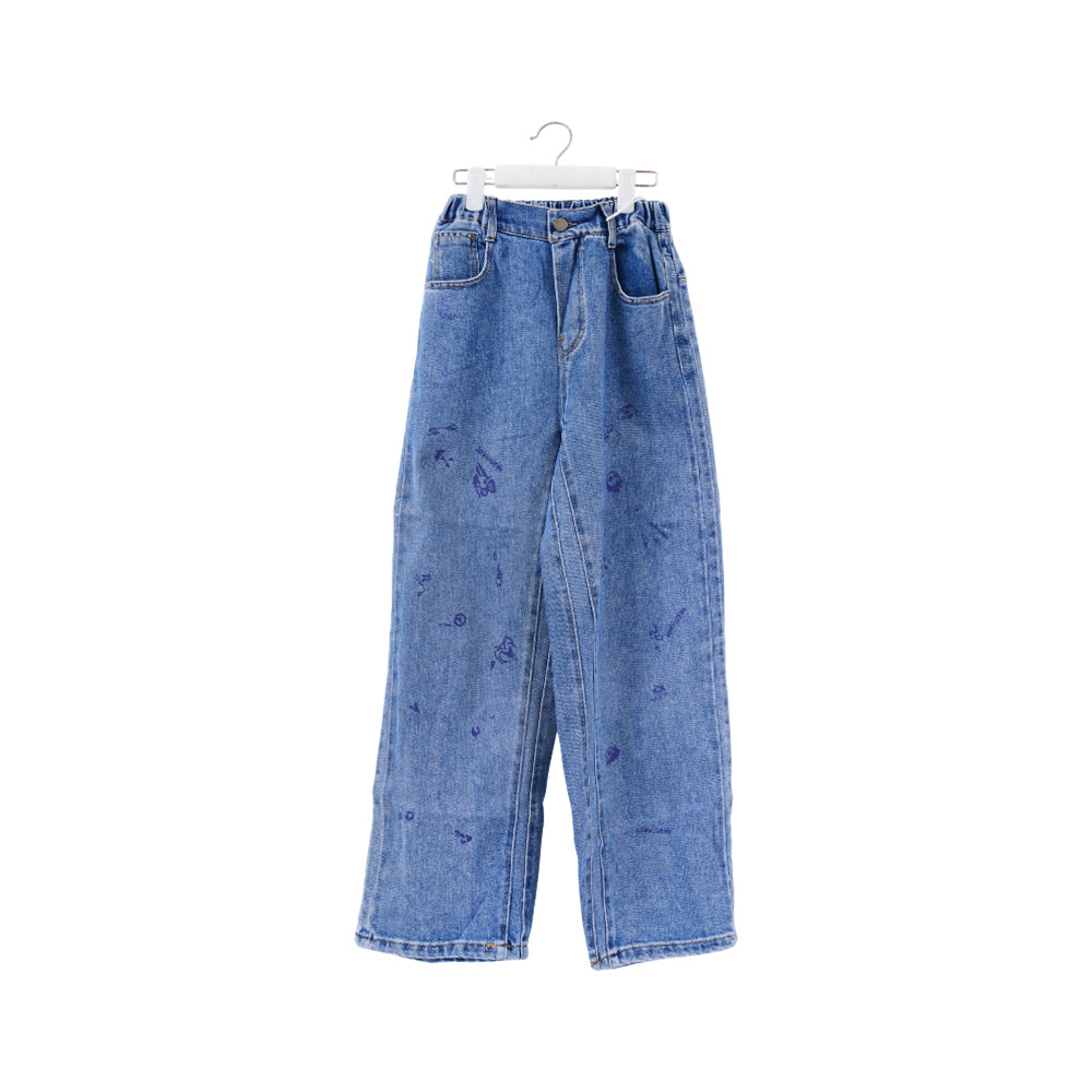 GIRLS DENIM JEANS OPEN LEG NZW-25 9-10 YEAR 0108