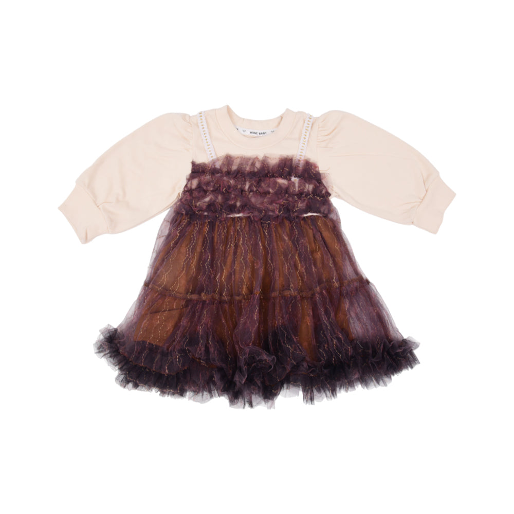 GIRLS L/S FANCY FROCK NZW-25 12-18 M 01044