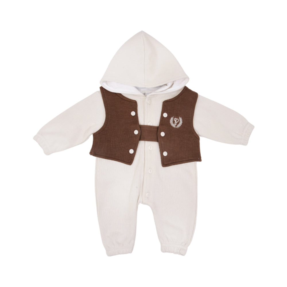 BOYS L/S 2PC ROMPER HOODED O.S.B NZW-25 9-12 M 814