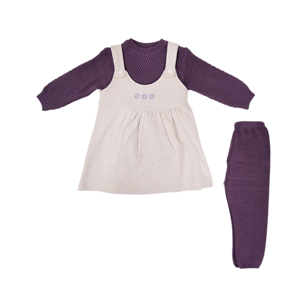 GIRLS L/S 3PC FROCK NZW-25 18-24 M 1010