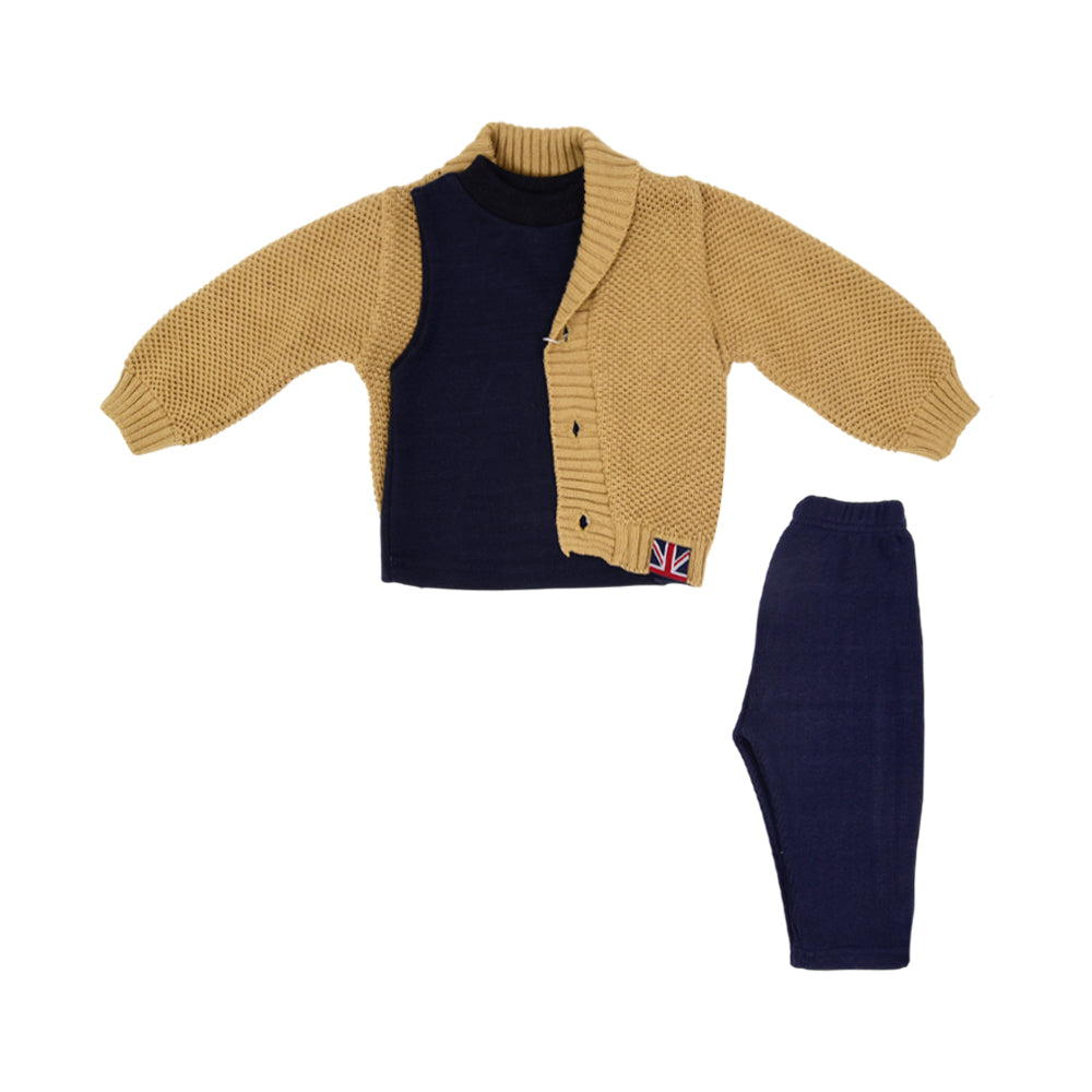 BOYS L/S 3PC PAJAMA SUIT NZW-25 3-6 M 1044