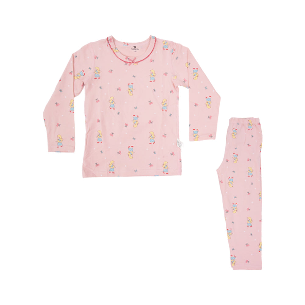 GIRLS L/S 2PC SLEEPING SUIT NZW-25 3-4 YEAR 65305-2