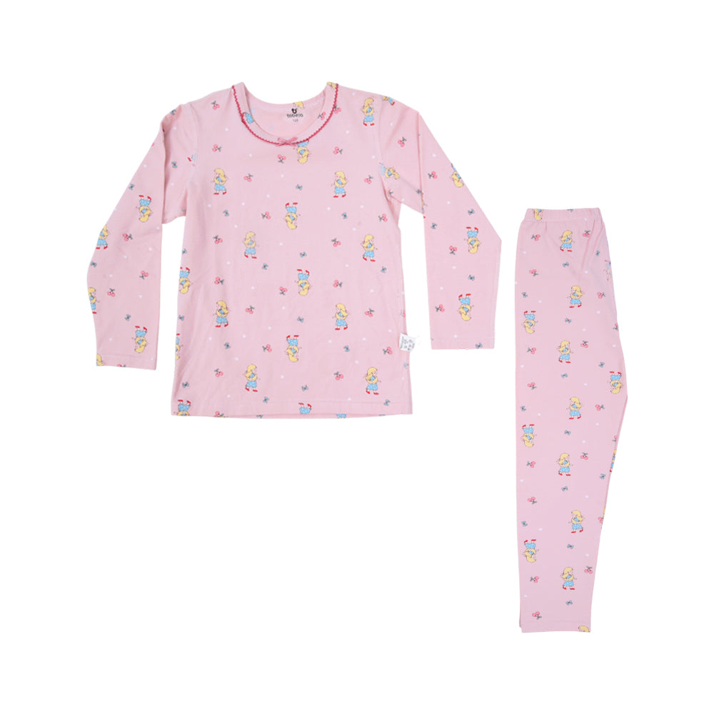 GIRLS L/S 2PC SLEEPING SUIT NZW-25 5-6 YEAR 65305-2