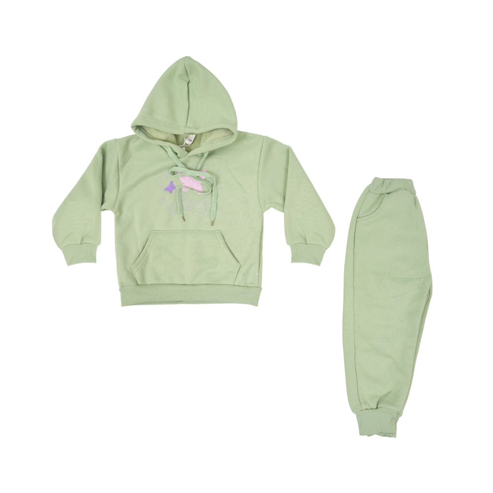GIRLS L/S 2PC TROUSER SUIT HOODED ZHW-25 4-5 YEAR 6875