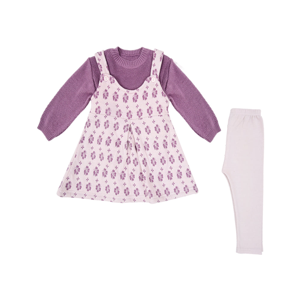 GIRLS L/S 3PC FROCK O.S.B ZHW-25 12-18M 1016