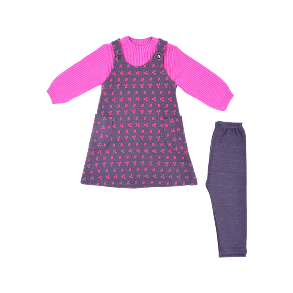 GIRLS L/S 3PC FROCK O.S.B ZHW-25 12-18M 1020