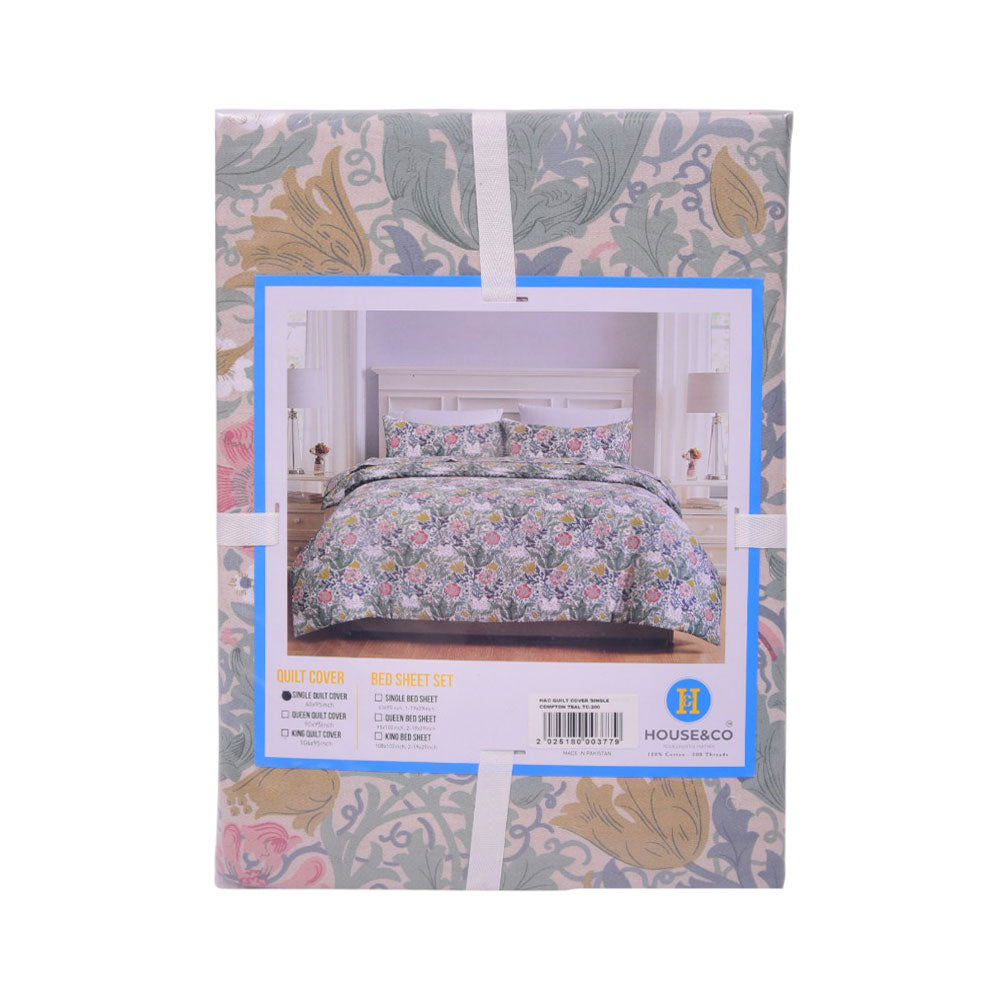 House & Co QUILT COVER SINGLE COMPTON TEALTC-200