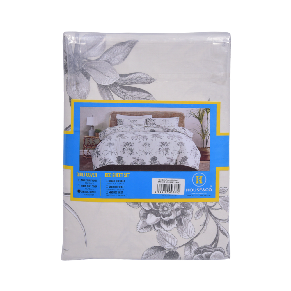 House & Co QUILT COVER KING ETCHING & ROSESTC-250
