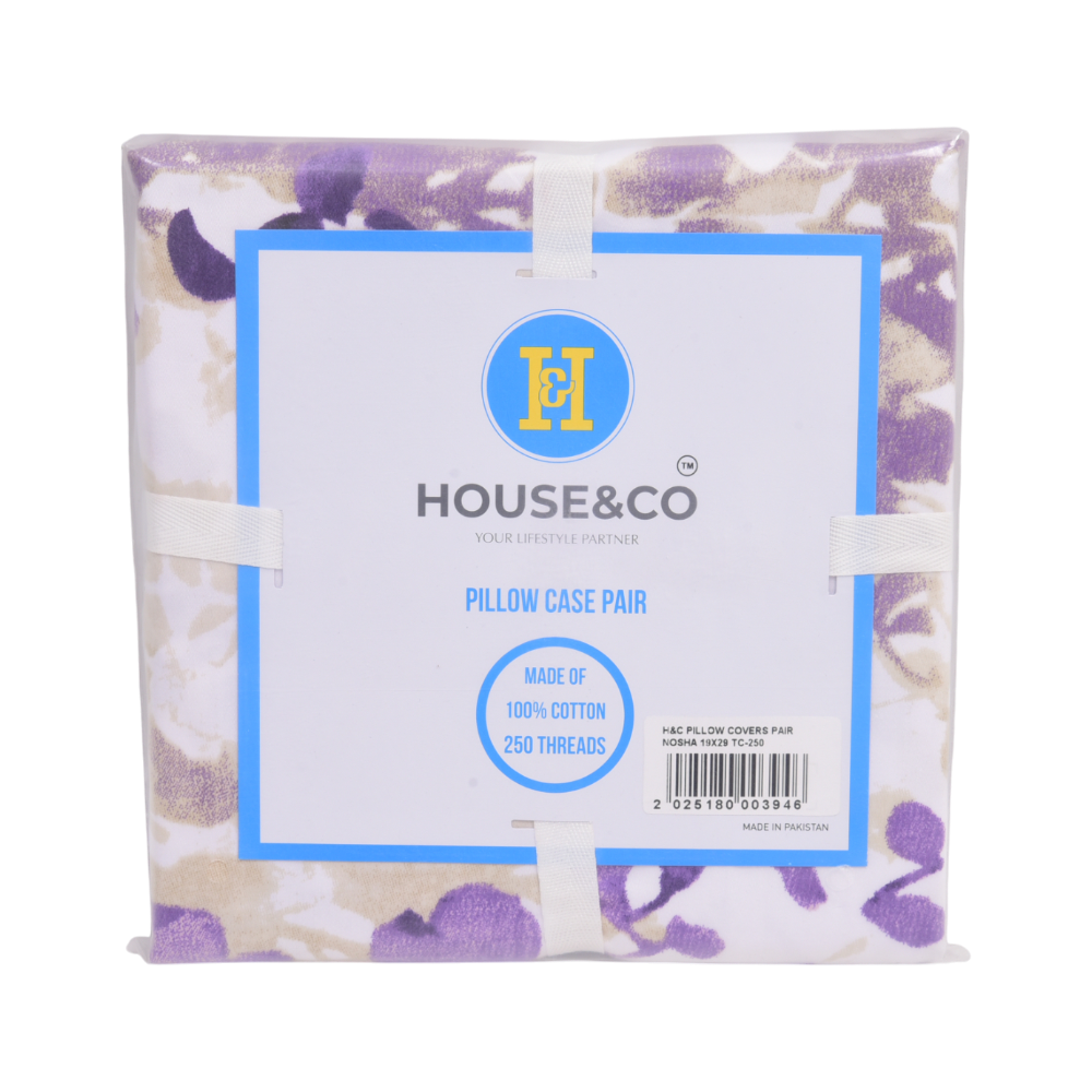 House & Co PILLOW COVERS PAIR NOSHA 19X29 TC-250