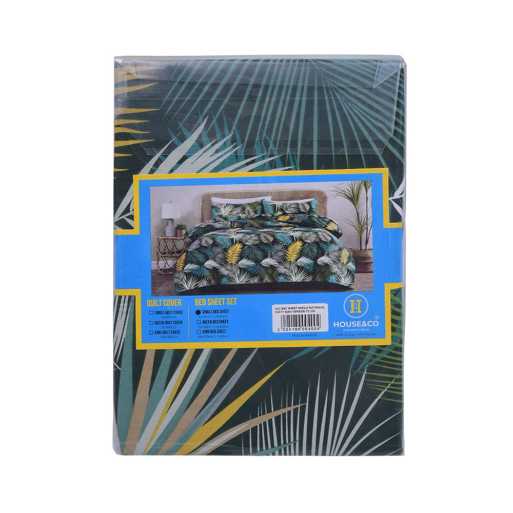 House & Co BED SHEET SINGLE BOTANICAL PARTY MAIN VERSION TC-250