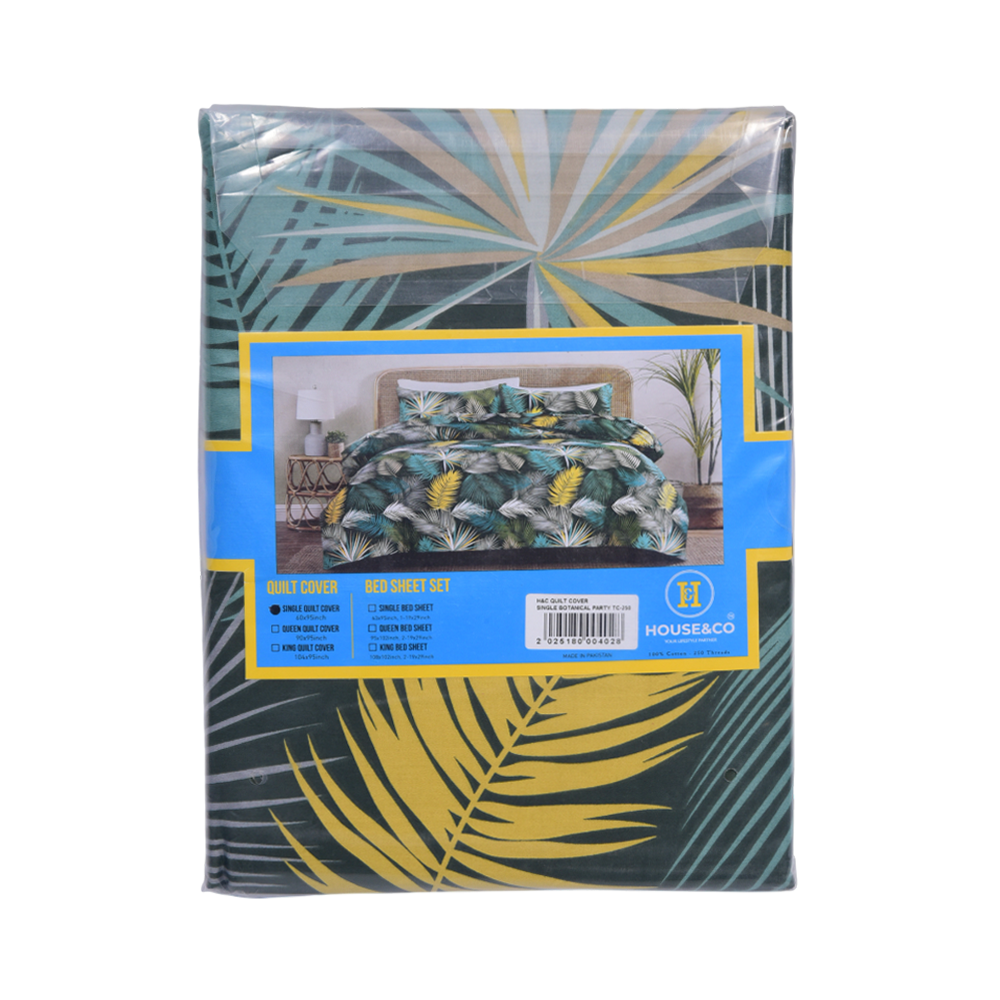 House & Co QUILT COVER SINGLEBOTANICAL PARTY TC-250