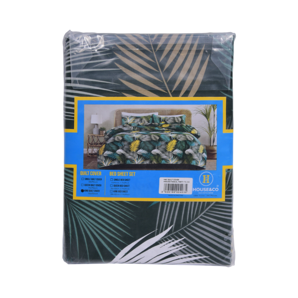 House & Co QUILT COVER KINGBOTANICAL PARTY TC-250