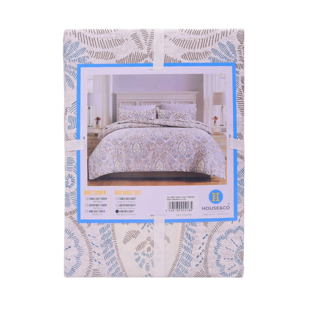 House & Co BED SHEET KING THREADS PLUS MAIN VERSION TC-200