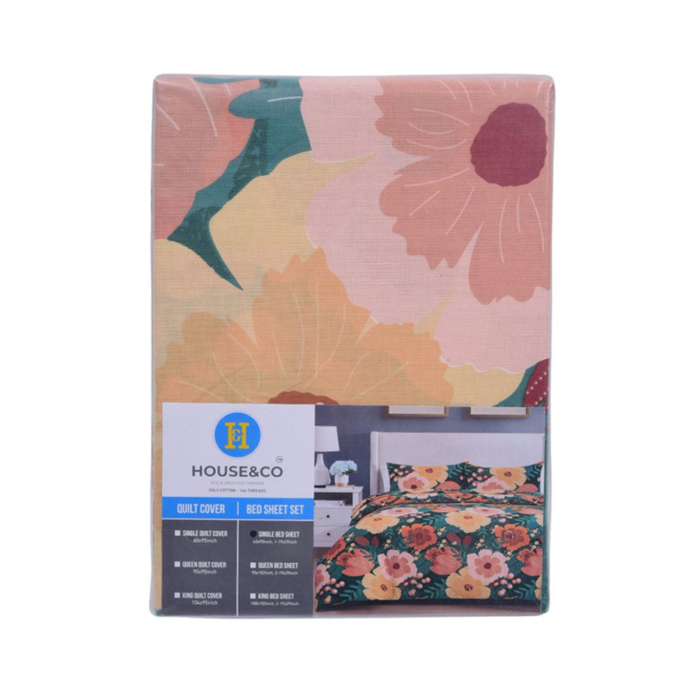 House & Co BED SHEET SINGLE BOTANICAL PARTY MAIN VERSION T-144