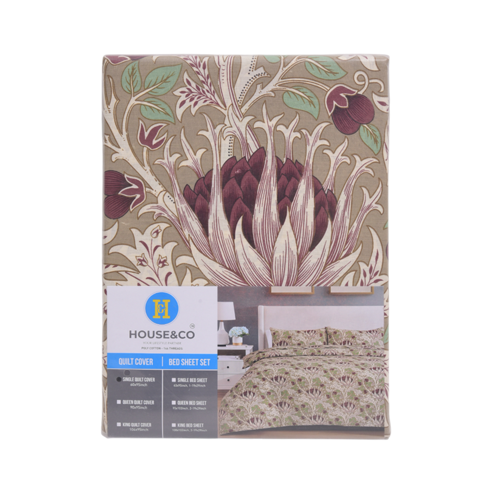 House & Co QUILT COVER SINGLE ETCHING & ROSEST-144