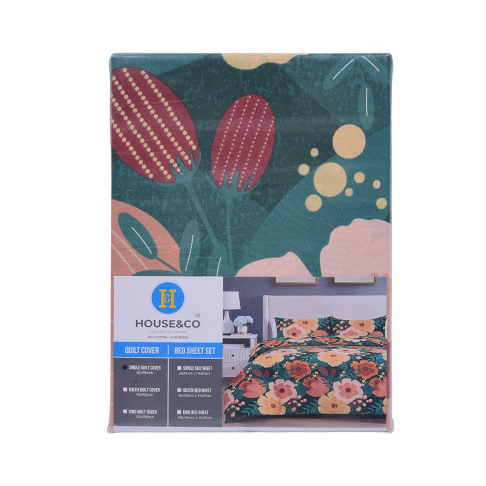 House & Co QUILT COVER SINGLE BOTANICAL PARTY T-144
