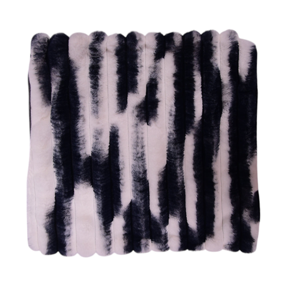 THE CUSHION COVER FAUX FUR TIE N DYE BLACK WHITE-25