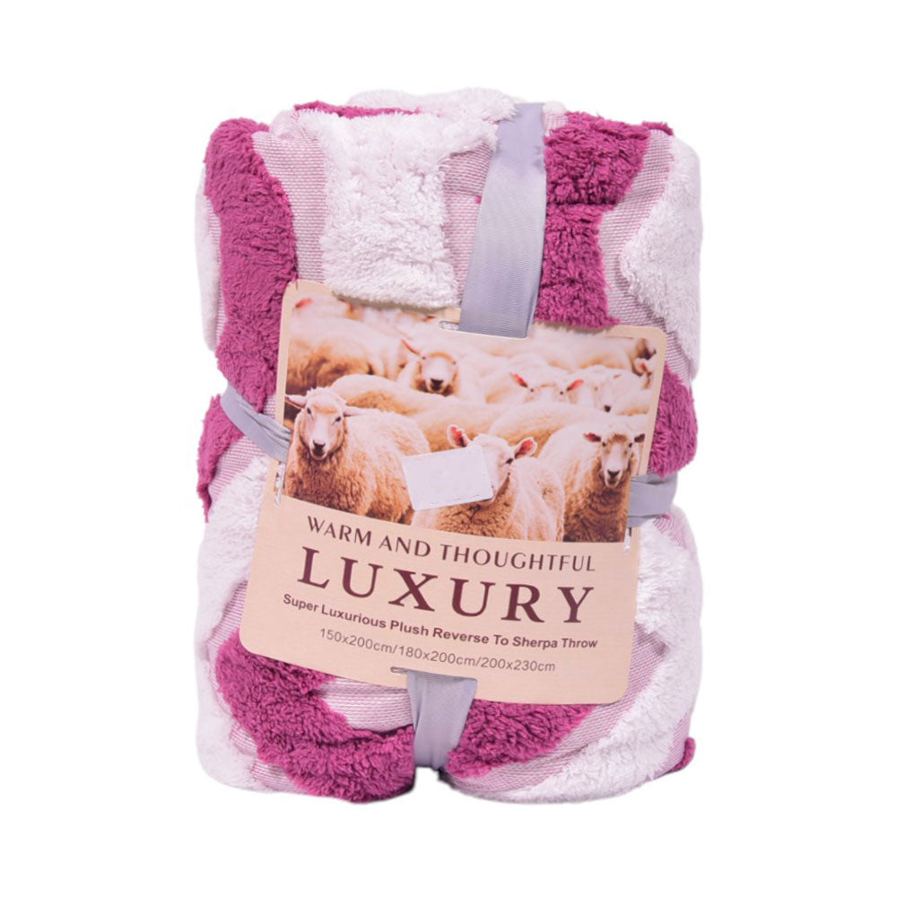 FLEECE BLANKET IR PURPLE & WHITE 62301-7