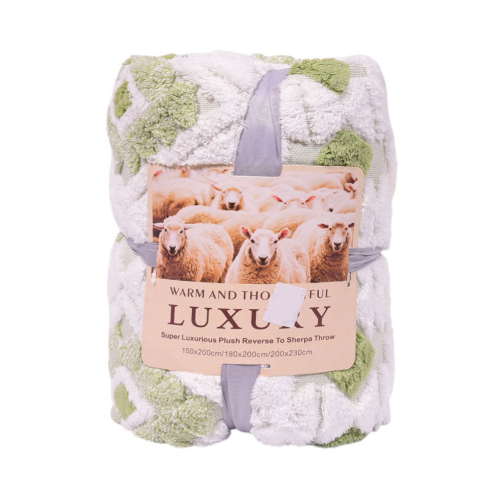 FLEECE BLANKET IR GREEN & WHITE 62301-7
