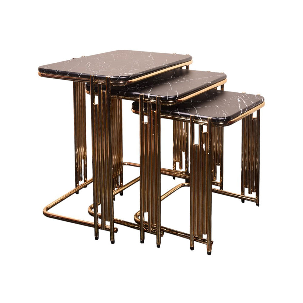 TABLE SET 3 PCS DELUXE GOLDEN-P21809