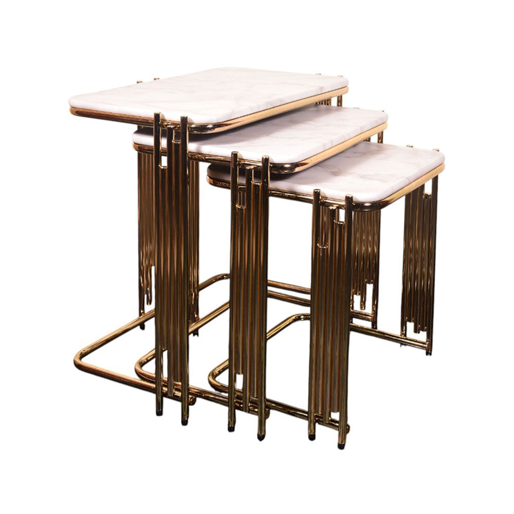 TABLE SET 3 PCS DELUXE GOLDEN-P21819
