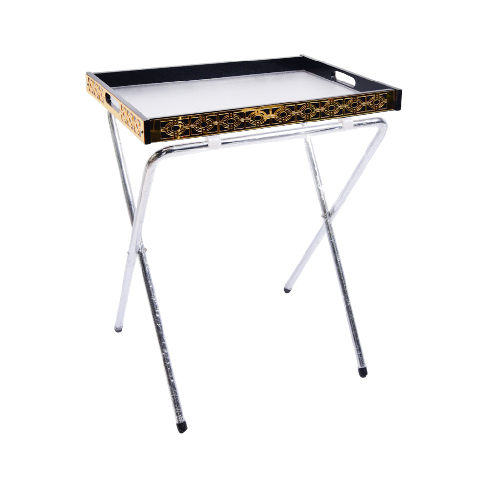 FOLDING TABLE ACRYLIC BLACK/GOLDEN