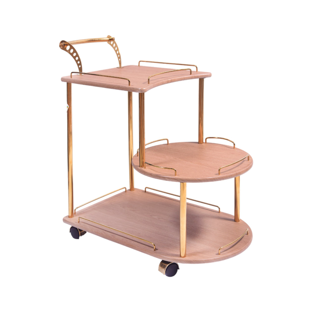 TEA TROLLEY 3 SHELF BAGGI-201 TEXTURE WOOD-E08