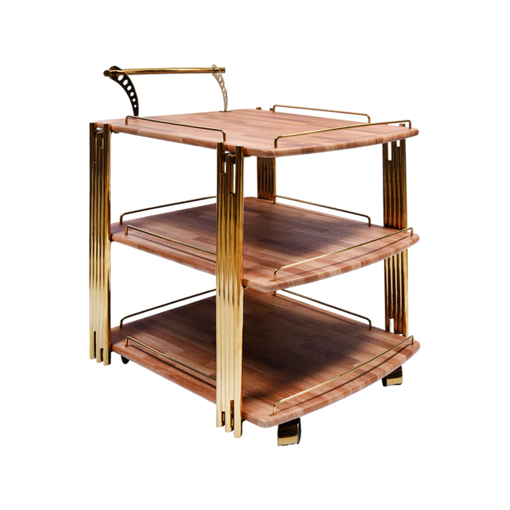 TEA TROLLEY 3 SHELF CLASSIC-410 BRICK WOOD-E25